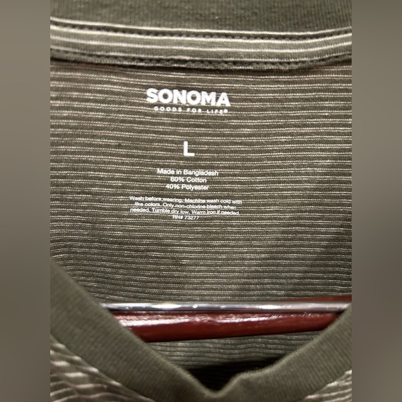 Unisex Sonoma Green Stripped Tee - Picture 3 of 6